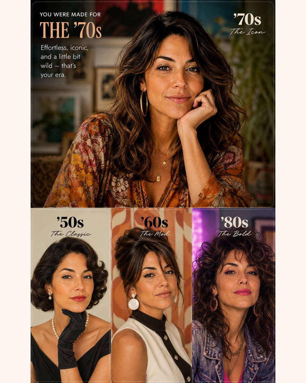 You Through the Decades — an example result made with the prompt on this page
